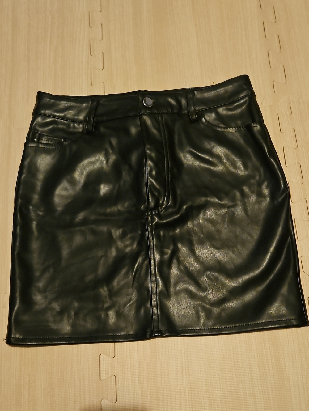 Wet Seal Black Faux Leather Mini Skirt